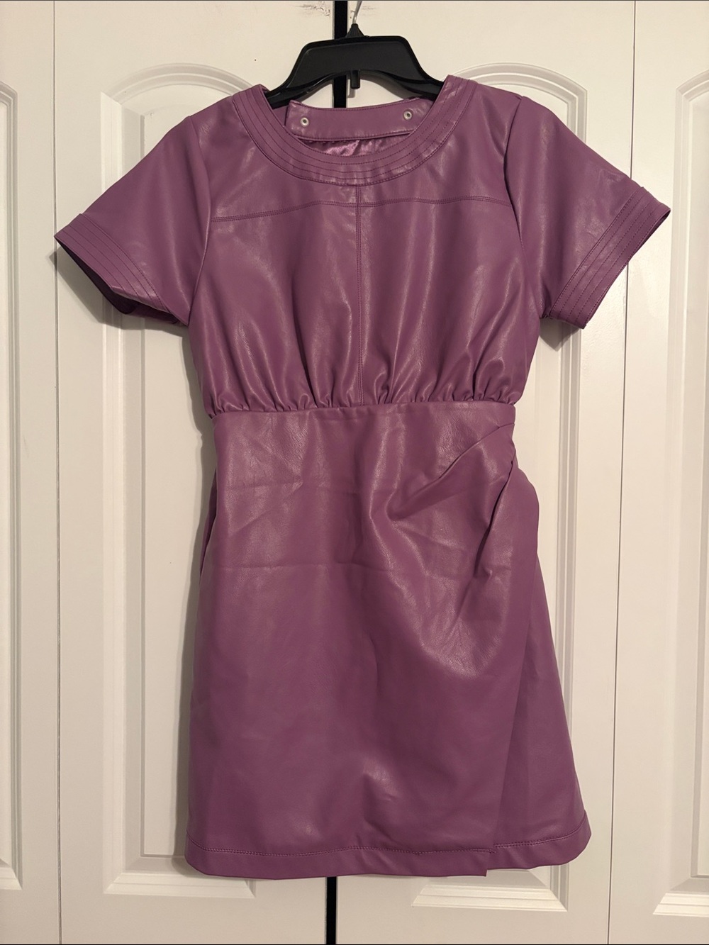 Habitual Girls Purple Faux Leather One-Piece Dress